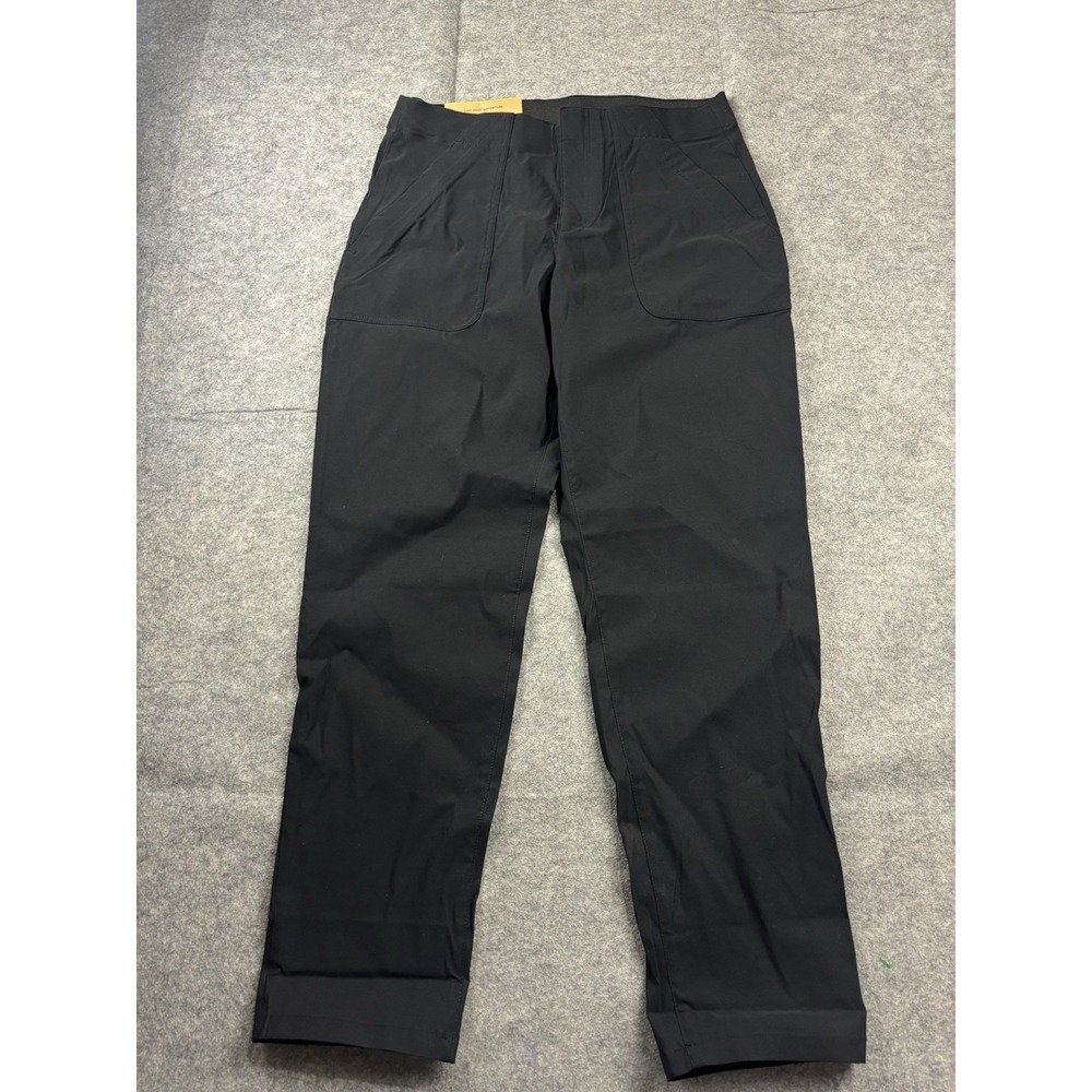 Eddie Bauer Womens 6 Horizon Straight Ankle Pant Black Hiking Gorpcore Athletic